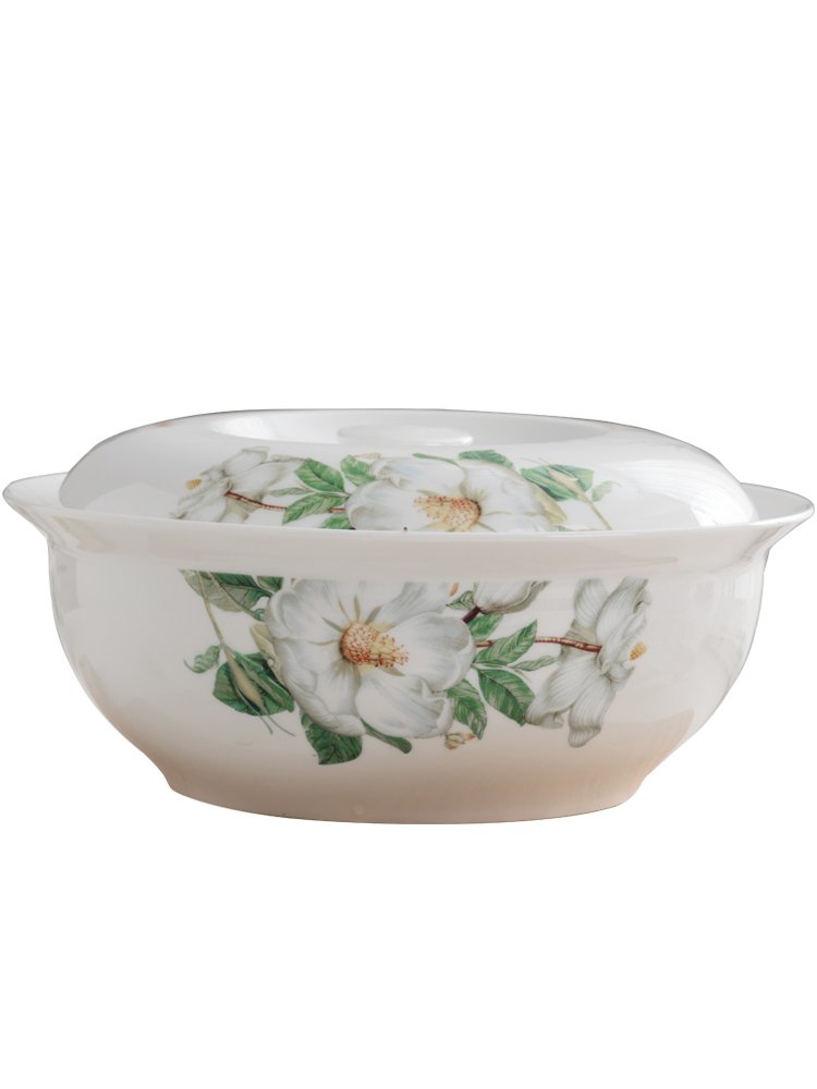 Jingdezhen ceramics POTS creative round soup pot with cover 9 inches large rice basin of Chinese style household ipads porcelain bowl