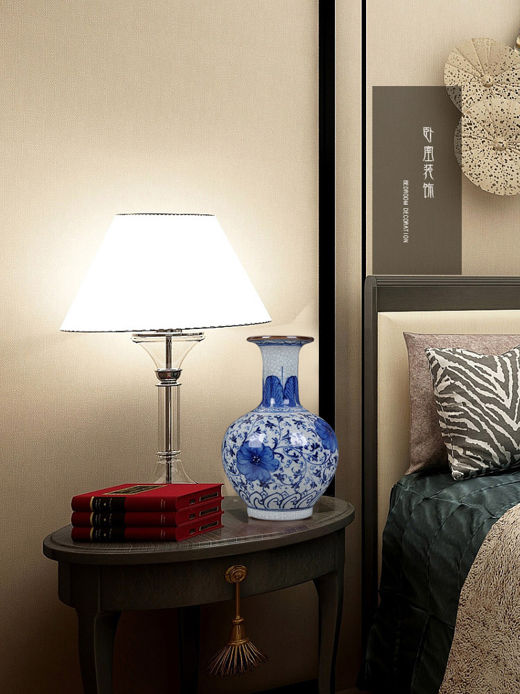 Jingdezhen ceramics hand - made guanyao blue and white porcelain flower rich ancient frame under the glaze color antique crafts home decorations