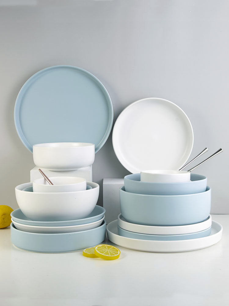 Nordic Ins tableware, pure color contracted creative ceramic bowl rainbow such as bowl with a Japanese dish dish dish dish suits for
