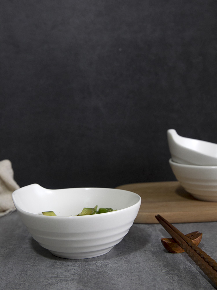 And the four seasons Japanese pure color ceramic matte enrolled white snacks eat bowl bowl dip bowl bowl bowl home hot pot