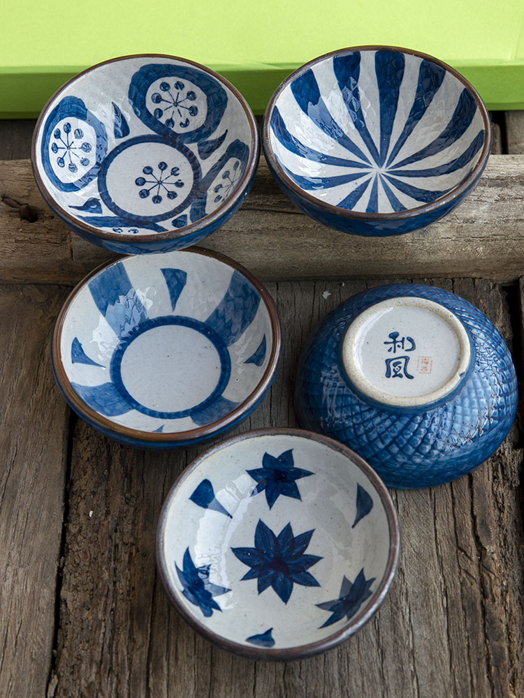 And the four seasons of hand - made ceramic with Japanese creativity tableware under the glaze color plate round dish taste disc snack plate