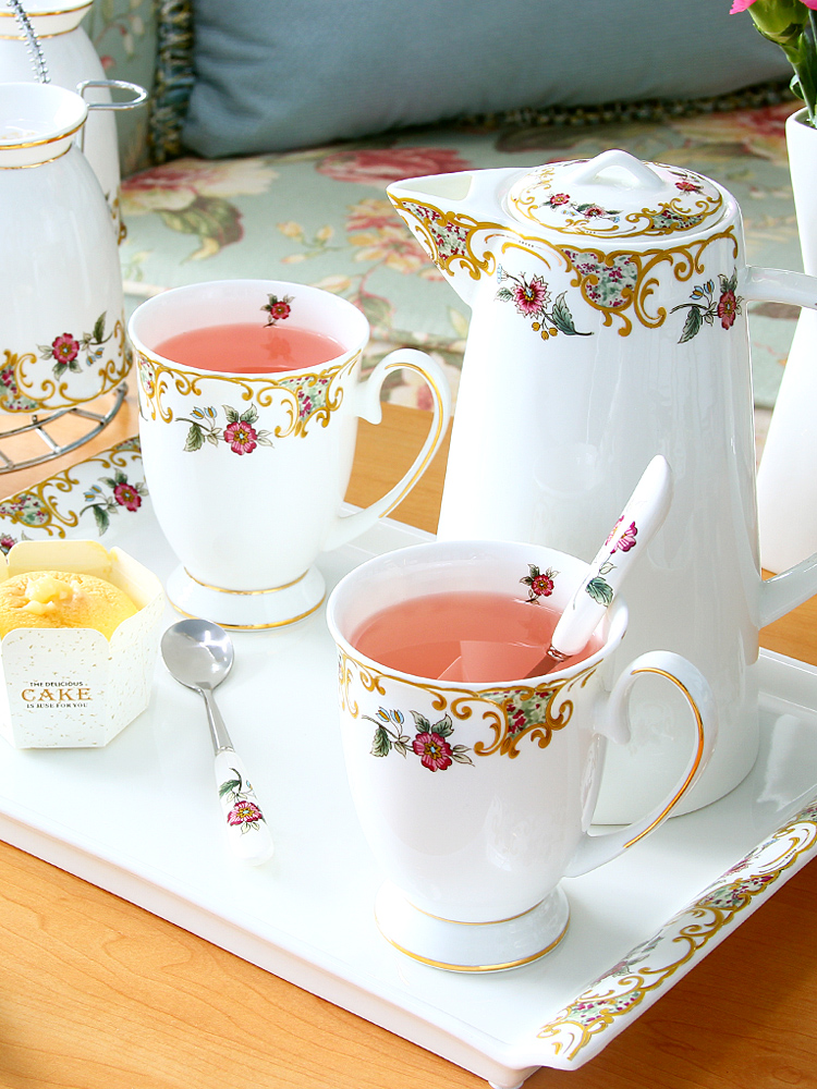 Cup with a suit of household light key-2 luxury ceramic keller Cup keller suit heat - resisting teapot home European sitting room