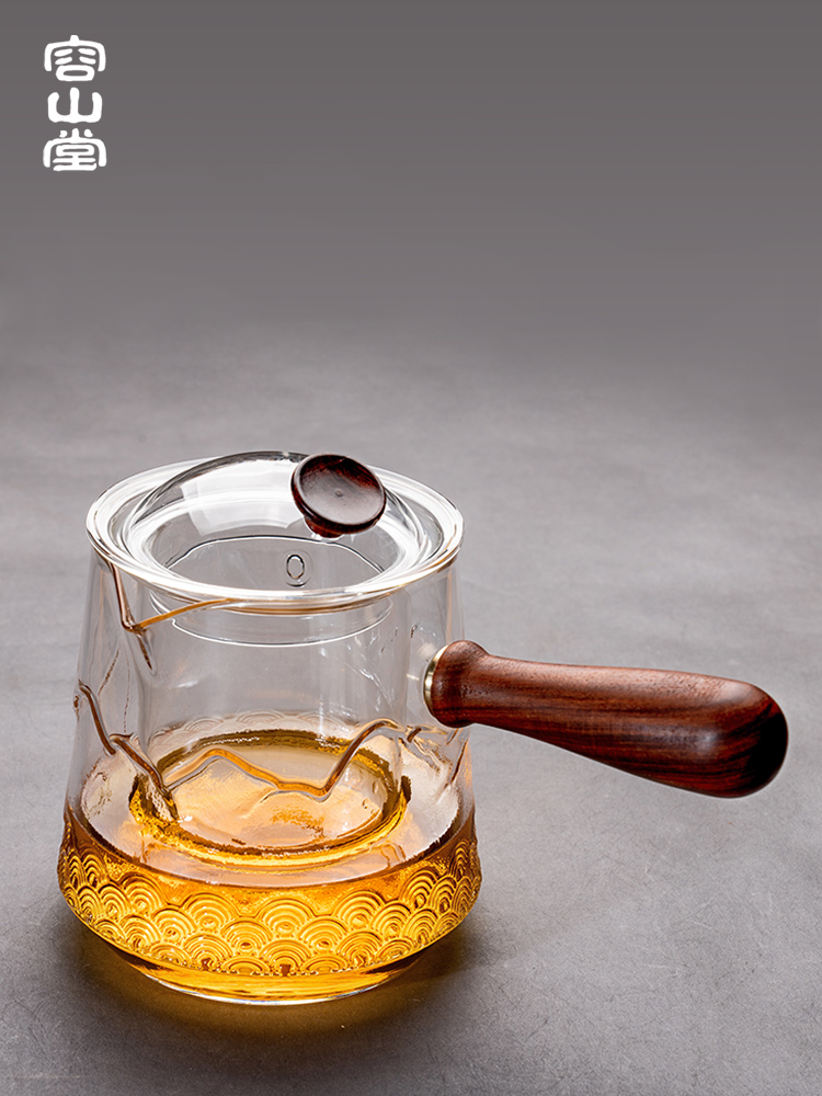 RongShan hall, the steam boiling tea glass teapot side electric TaoLu suit small household black tea steaming tea kettle