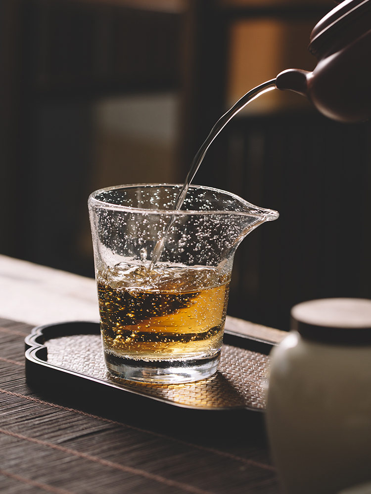 Cloud art of jingdezhen manual heat crystal glass mercifully machine and a cup of tea and a cup of tea sea points kung fu tea set
