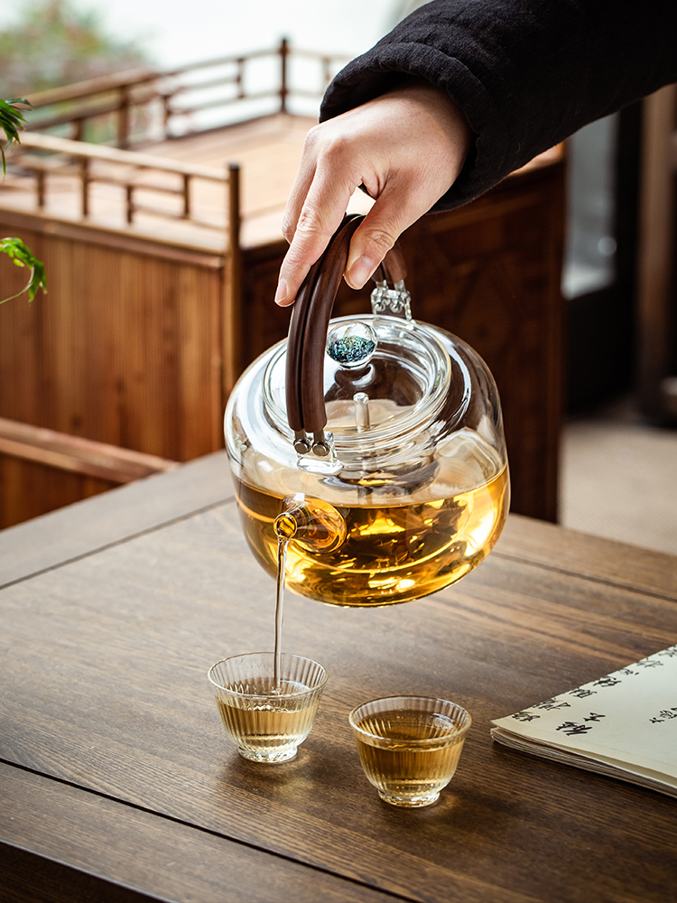 Cloud (high - temperature cooking with thick glass teapot high - capacity'm cooking household cooking kettle the tea, the electric kettle TaoLu