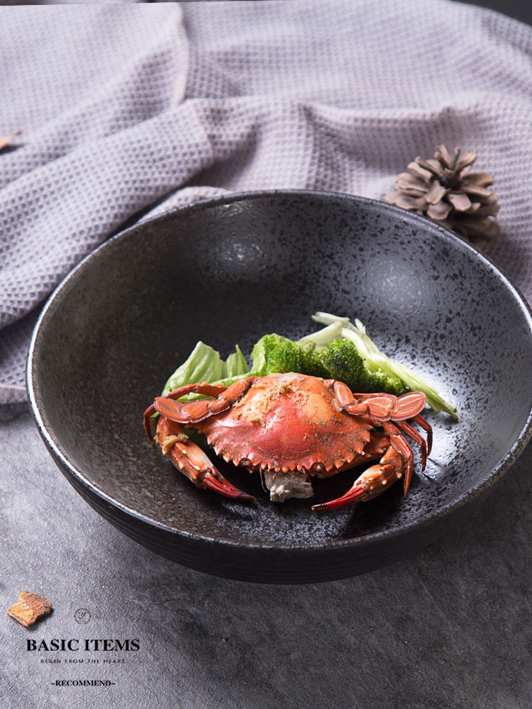 The Under glaze color porcelain large soup bowl bowl household pickled fish bowl of salad bowl deep bowl dish poon choi noodles bowl