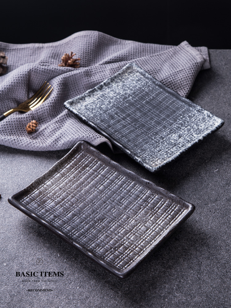 Japanese ceramics rectangular plate sushi plate panels sashimi dish plate dish cake plate cold dish plate snack plate plate