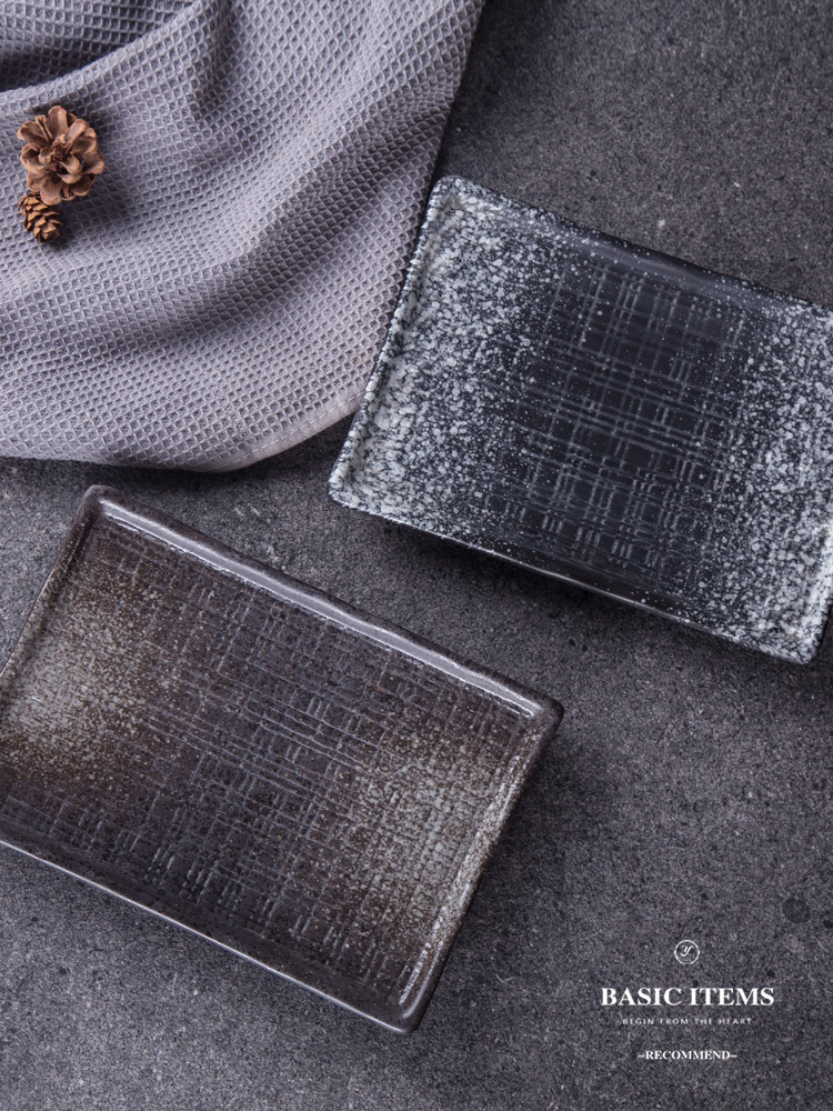 Japanese ceramics rectangular plate sushi plate panels sashimi dish plate dish cake plate cold dish plate snack plate plate
