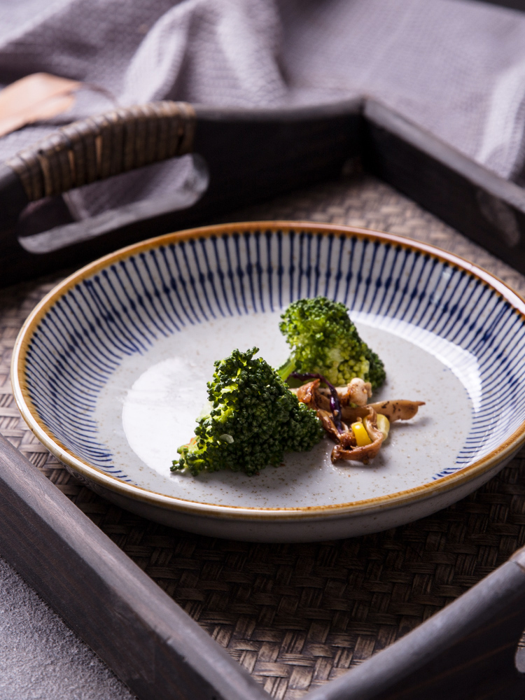 The Under glaze color porcelain FanPan circular plate deep dish Japanese dish dish dish restaurant tableware ltd. dish home plate
