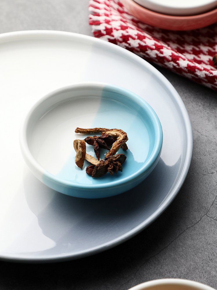 Ceramic flavour dish of circular disc snack dish dish dish flavored sauce dish dish dish vinegar household hotel hotel business