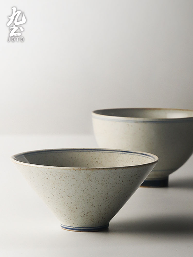 About Nine soil blue - and - white porcelain bowl home eat insulation noodles in soup bowl hand Japanese crude earthenware bowl feeder can microwave tableware