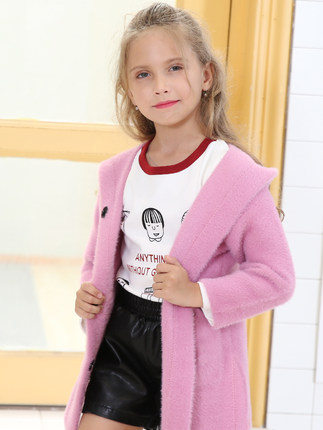 女童毛衣2018新款秋冬儿童宝宝针织开衫加厚