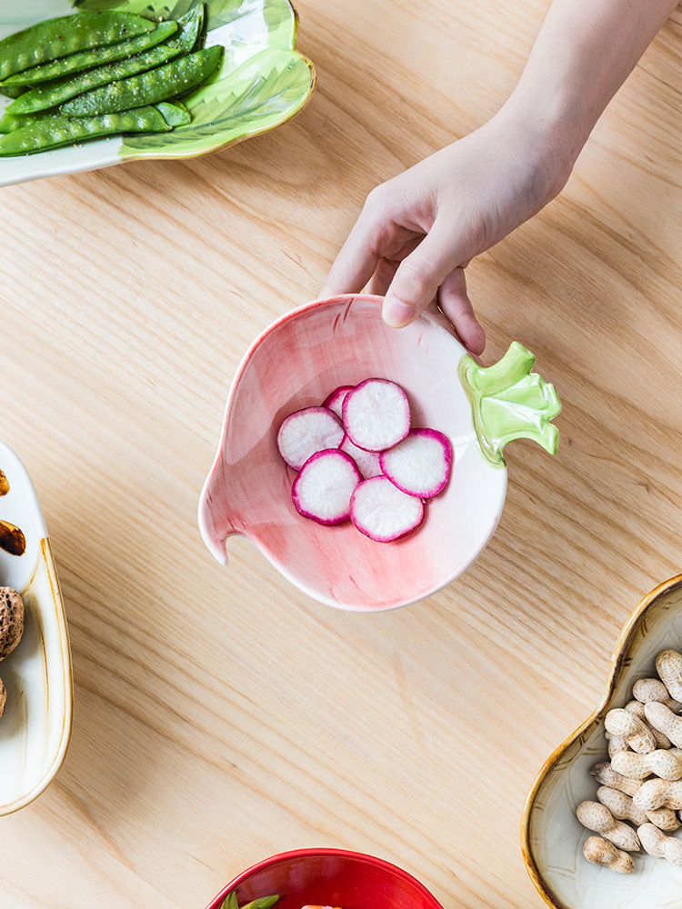 Modern housewives vegetables shape ceramic snack plate household small side dish bowl dessert bowl of fruit salad dishes