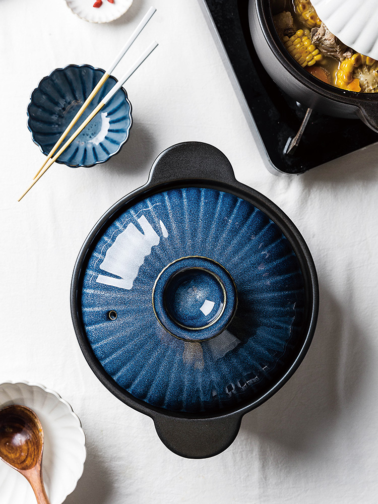 Modern Japanese housewife casserole stew household gas gas buner put the earth pot soup ceramic pot stone bowl size