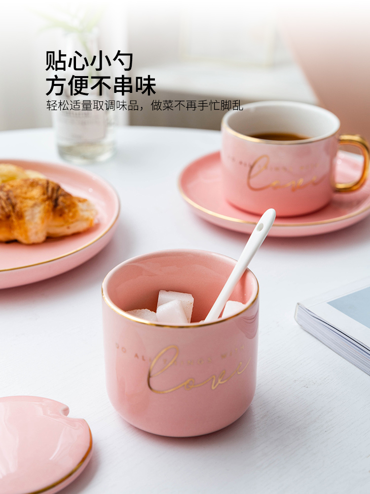 Modern housewives what seasoning box of household ceramics seasoning can receive a box of kitchen salt shaker combination suit