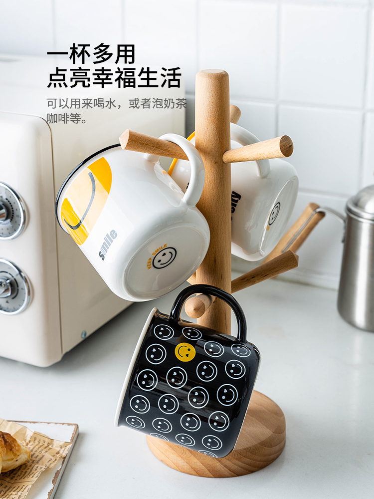 Modern housewives ins wind creative mugs ceramic coffee cup high - capacity breakfast cup couples glass cup for breakfast