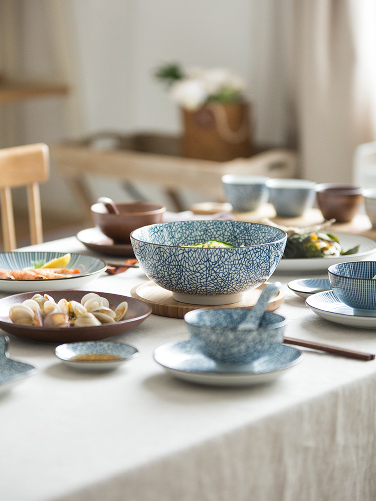 Modern Japanese housewife two food suits for ceramic tableware plate household food dish fish dish dishes spoon plate suit