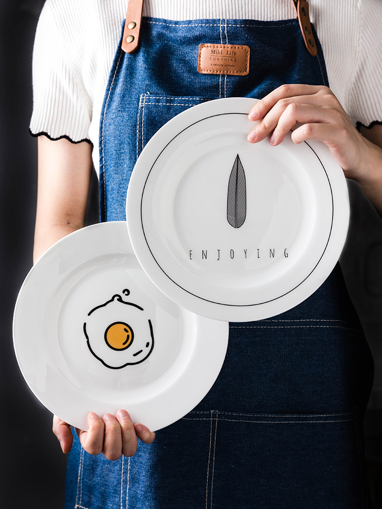 Modern ceramic dinner plate housewife continental breakfast cake plate of new creative household utensils English dish