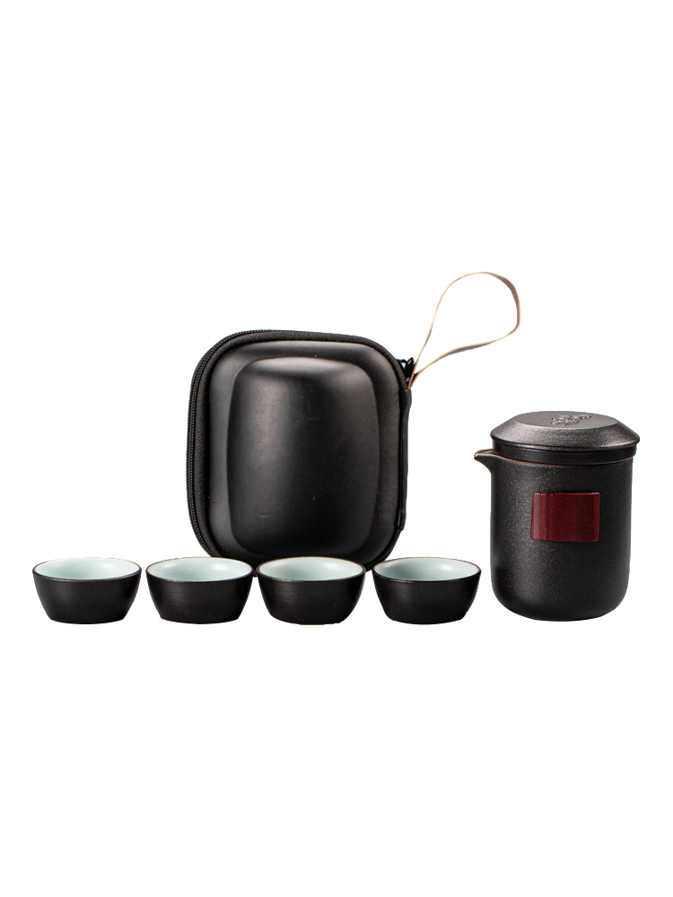 Crack cup travel a pot of four cups of tea set single kung fu suit portable package travel easy take the teapot