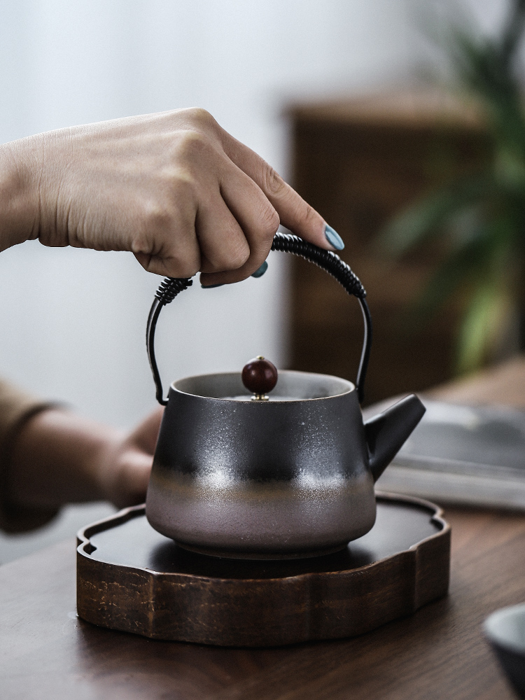 Three thousand pot of tea to girder ceramic creative household coarse pottery teapot Japanese kung fu tea tea set gift