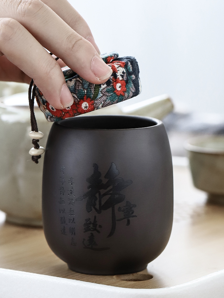 Three thousand small household ceramic tea violet arenaceous caddy fixings storage tanks seal box of pu - erh tea can be customized