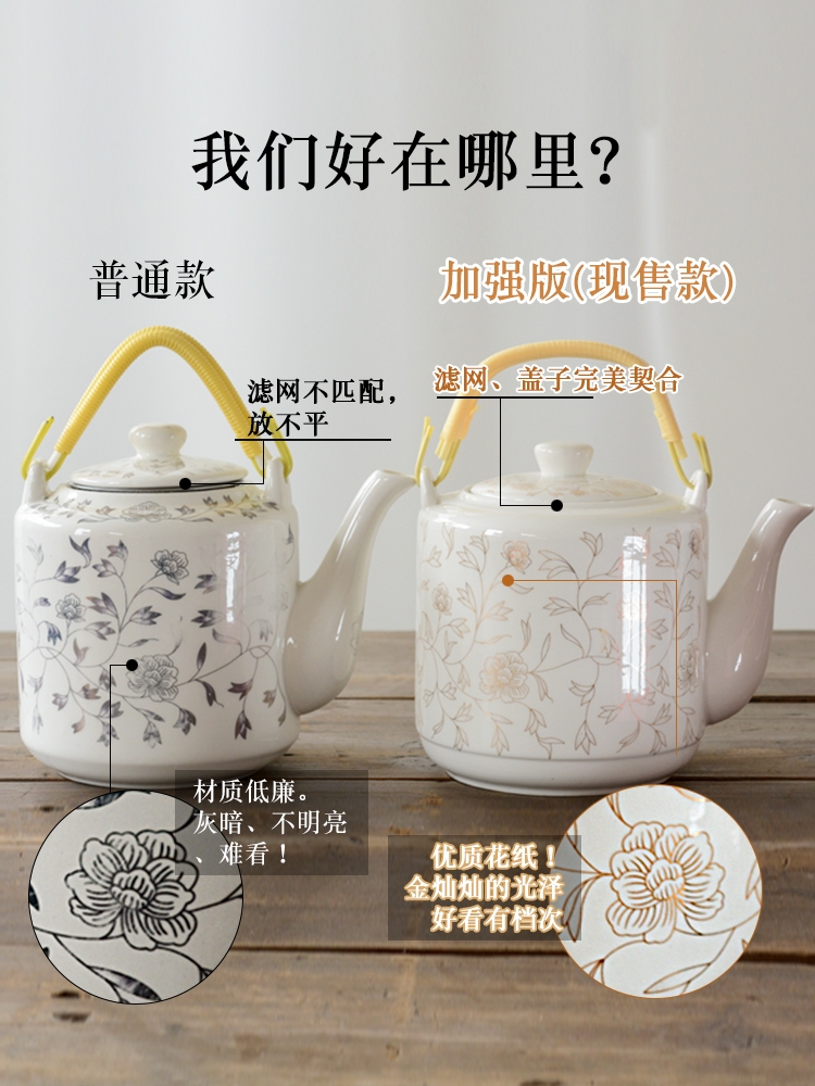 Ceramic bottle cold kettle pot cool home big cold water kettle pot of large capacity suit high temperature resistant glass