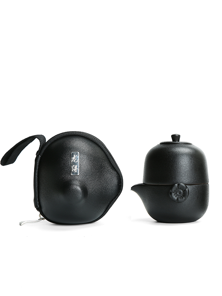 Dragon invertors crack cup a pot of two cups of tea pot coarse pottery travel kung fu tea set simple portable suit the teapot