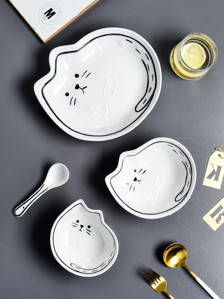 Simple dishes individual students creative move, lovely soup bowl small household ceramic dishes one eating utensils