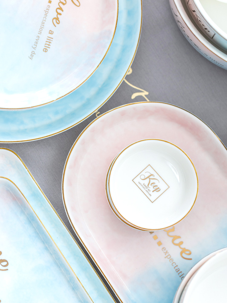 Nordic light and decoration ceramics tableware dish dish dish home new creative breakfast fish dish western food steak dinner plate plate