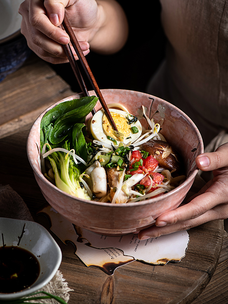 Japanese salad bowl and ceramic bowl bowl mercifully rainbow such as bowl bowl of soup can eat rainbow such use students move tableware