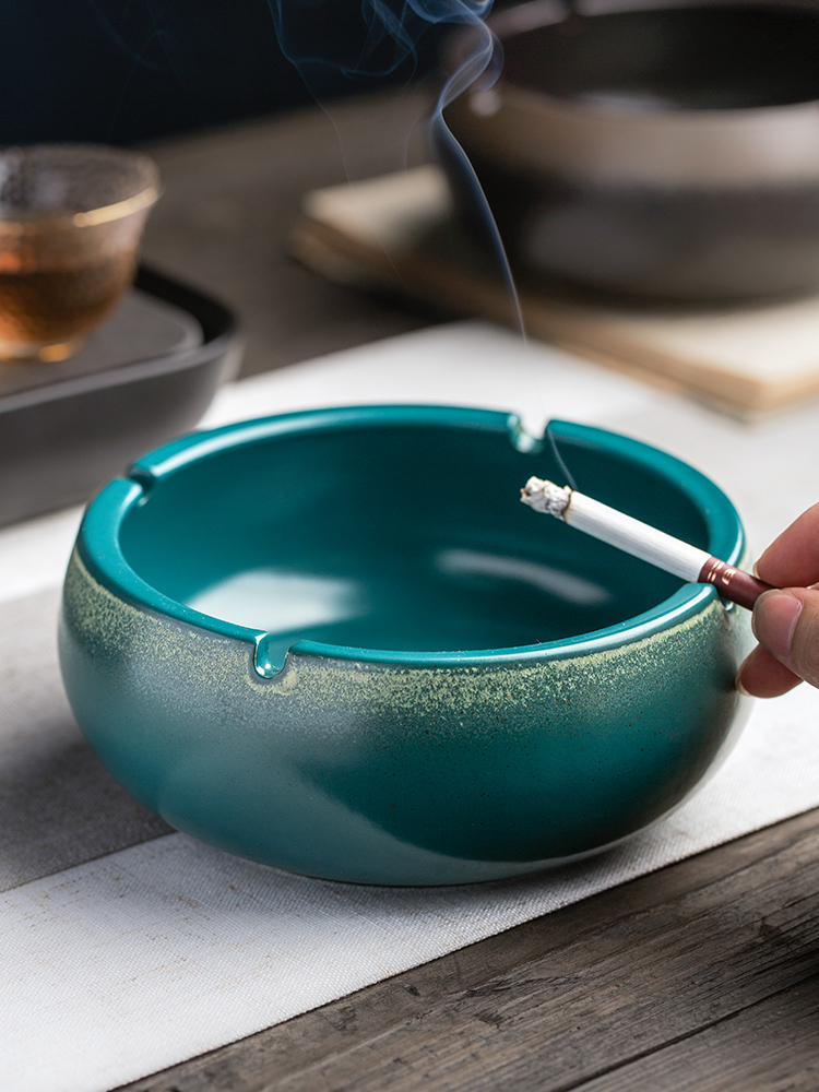 Creative large ashtray Chinese style restoring ancient ways move ceramic ashtray home sitting room office windproof ashtray