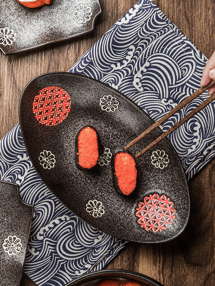 Porcelain color restoring ancient ways the Japanese creative ceramic bowl dish tableware household food dish fish soup bowl rainbow such as bowl dish, snack bowl