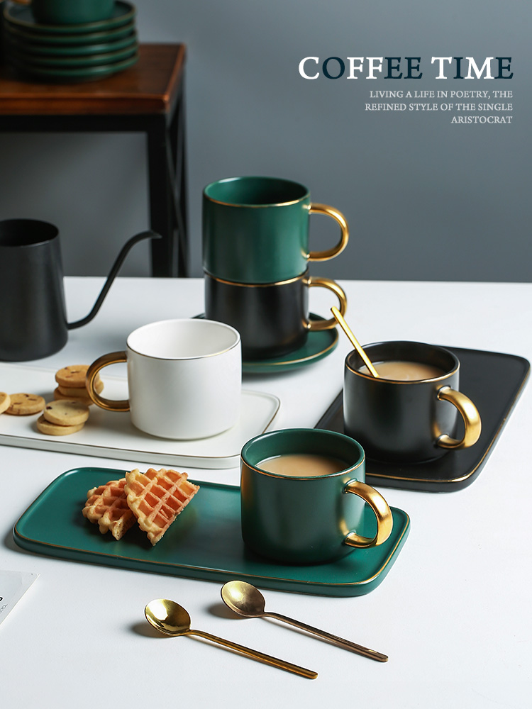 Porcelain color beauty creative coffee cup small European - style key-2 luxury ins wind household ceramic keller with spoon, afternoon tea set