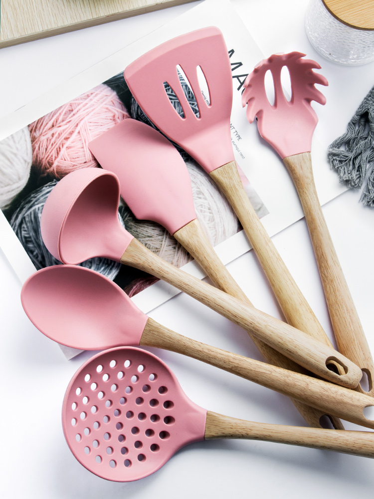 Porcelain color beauty high temperature resistant silicone spatula run home baking titanium furnace special cooking silicon rubber 胿 spade suit