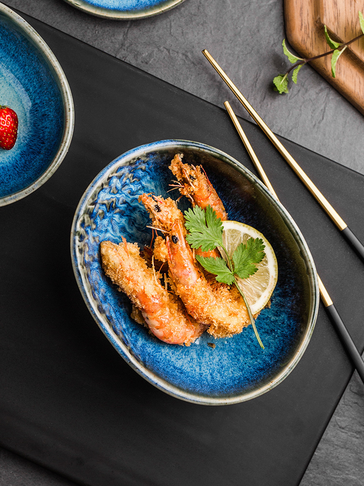 Porcelain color beauty creative variable glaze household bowls plates ceramic tableware special rice bowls bowl rainbow such as bowl dish plate of flat