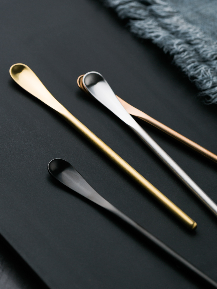 Porcelain color beauty stainless steel ladles mixing spoon, coffee spoon, creative ice run honey cocktail swizzle stick