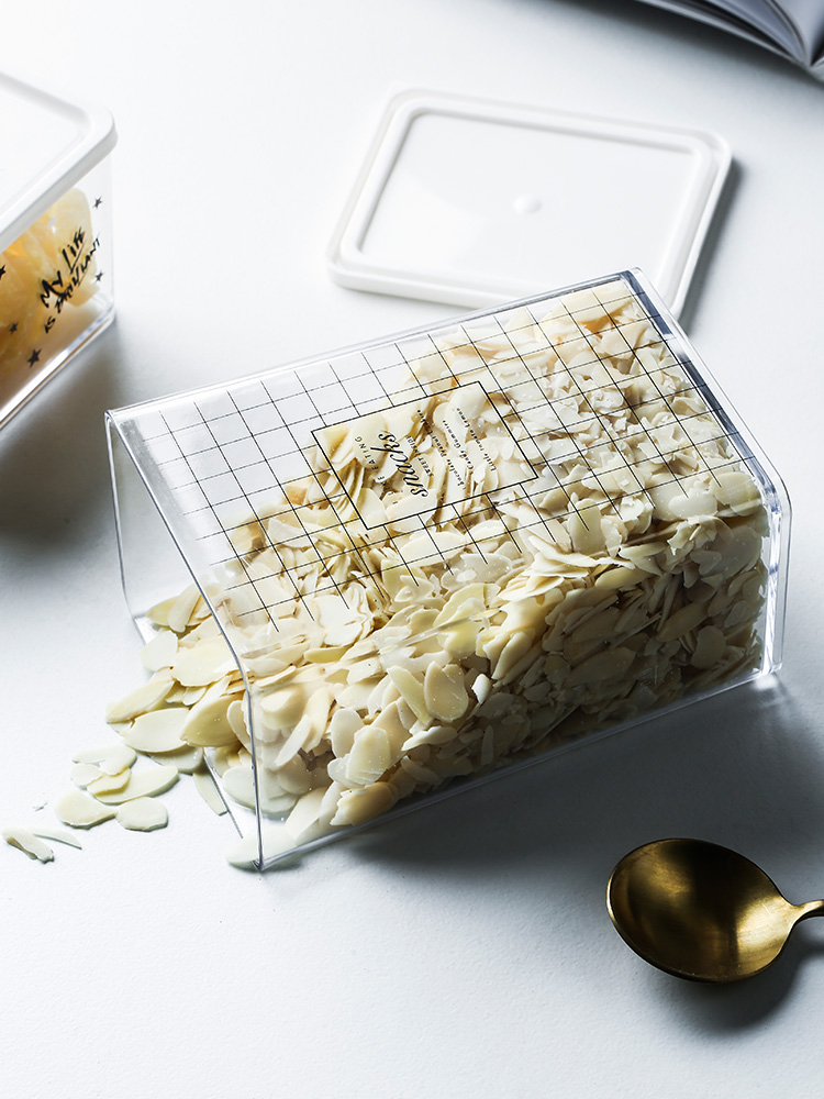 Porcelain color beauty Nordic transparent seal pot snack dried fruit grain storage box of household kitchen receive food storage tank