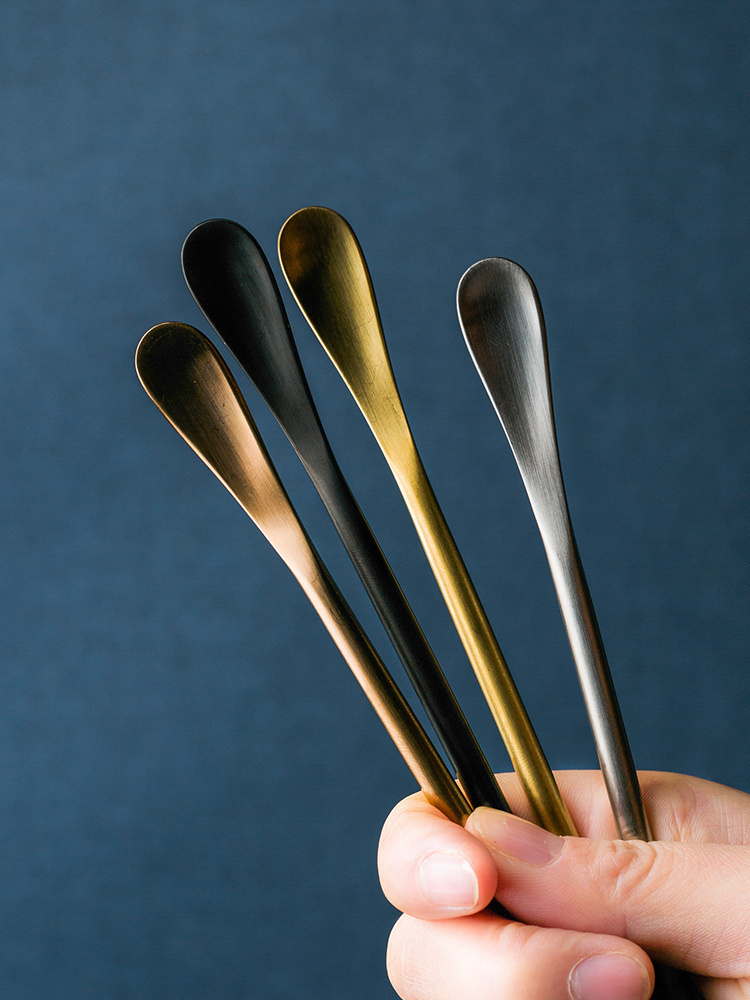 Porcelain color beauty stainless steel ladles mixing spoon, coffee spoon, creative ice run honey cocktail swizzle stick