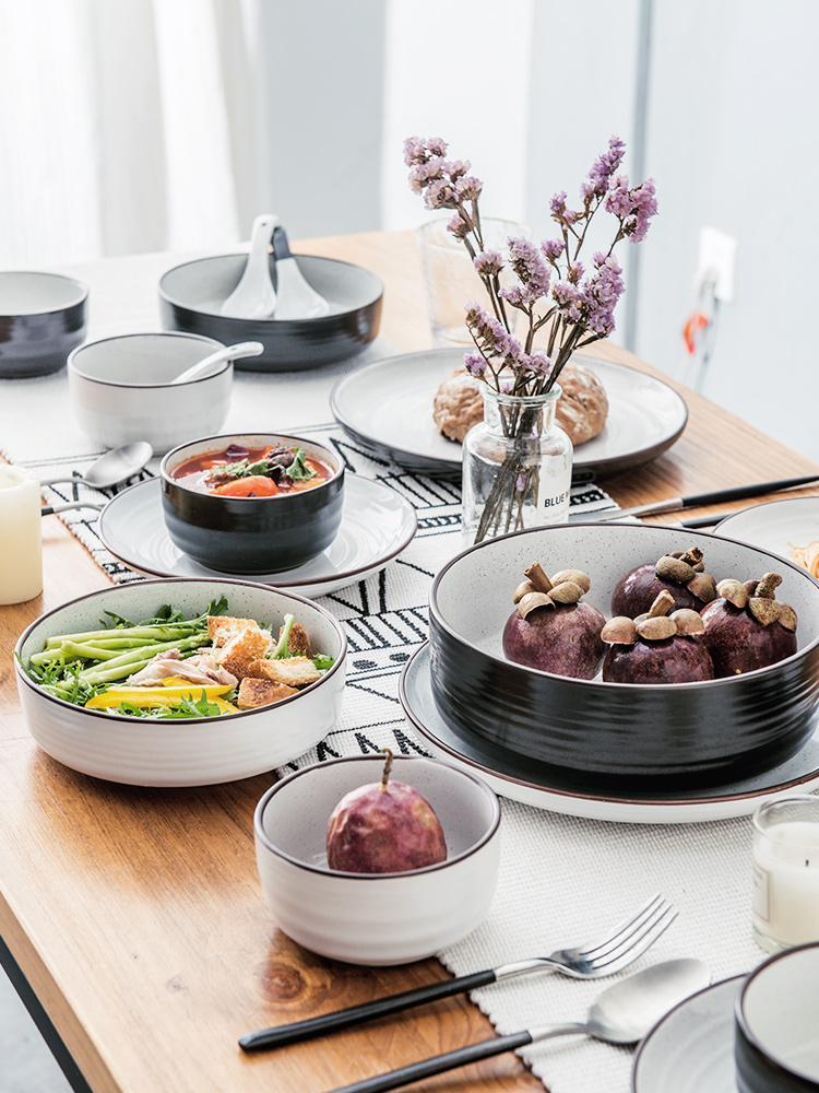 Jian Lin boreal Europe contracted household ceramics dinner 22 woolly 34 woolly dish plate glass tableware suit weston