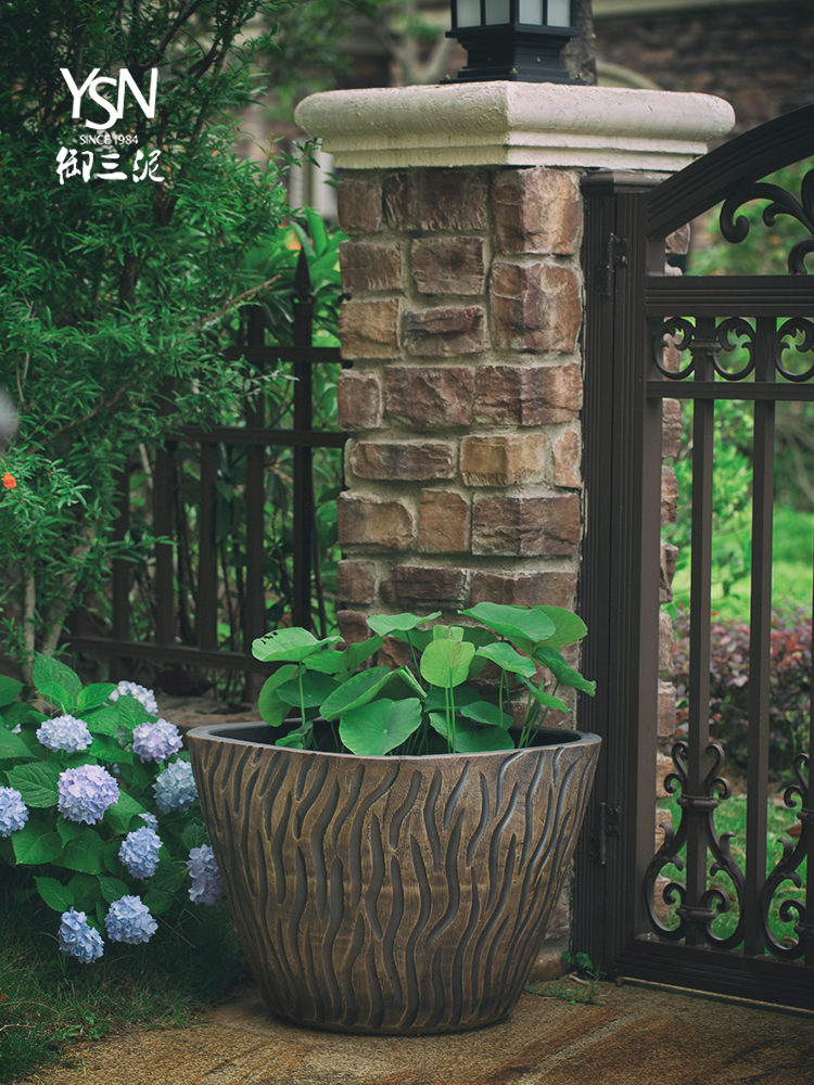 Royal three mud tank archaize flowerpot tank floor furnishing articles courtyard garden ceramics is increasing in cylinder bed balcony decoration