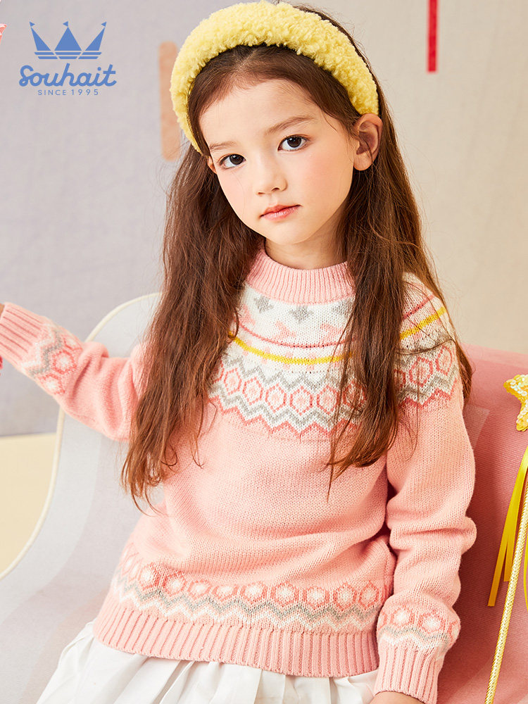 水孩儿 21年秋冬新款 中大女童套头毛衣 天猫优惠券折后￥79包邮（￥179-100）105~170码3色可选