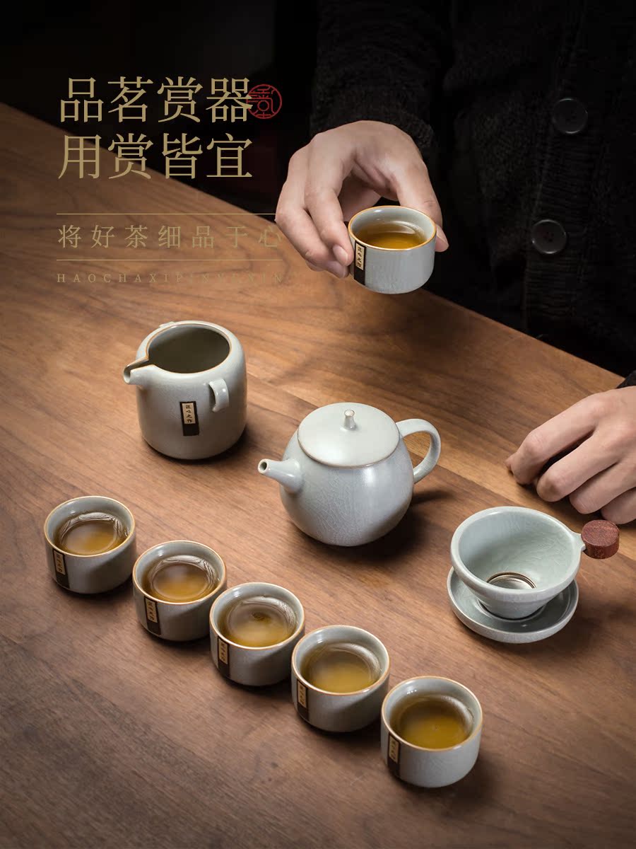 Your up authentic tea set suit Japanese kung fu tea set household slicing can raise Your porcelain teapot teacup of a complete set of gift box