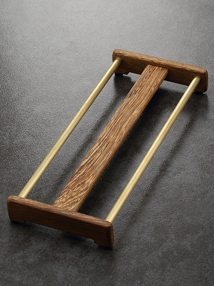 Morning high copper ebony wood cupholders tea tea tray is a received frame hanging a beverage holder teacup pad at kung fu tea accessories