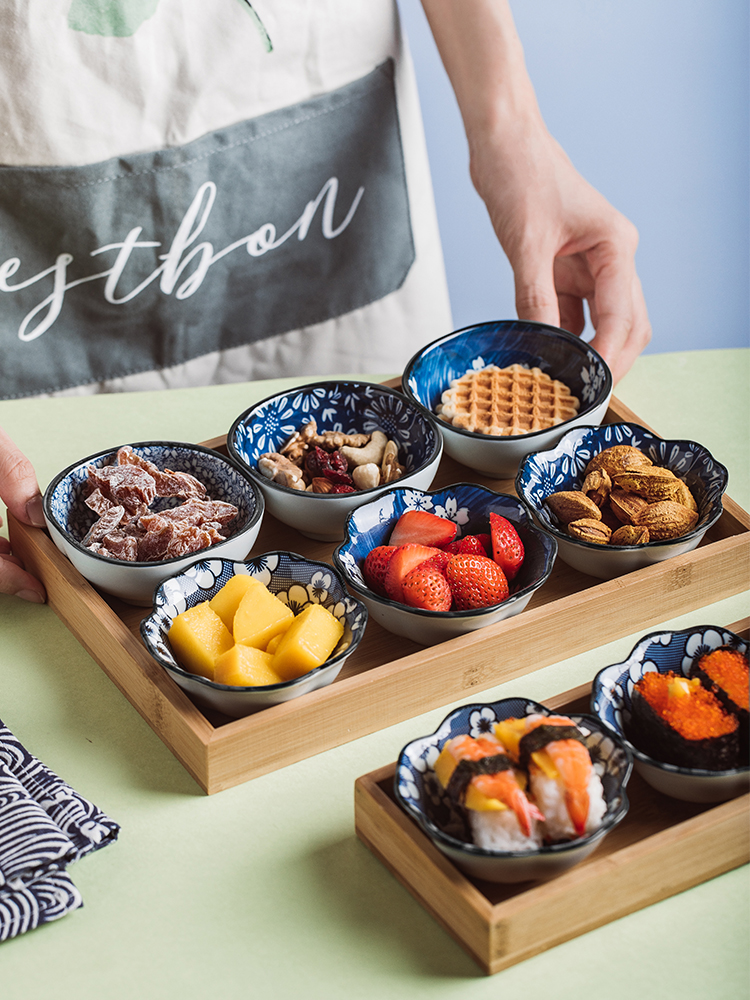 Japanese frame bamboo ceramic platter combination snack plate candy plate the nut plate of fruit snacks small dishes