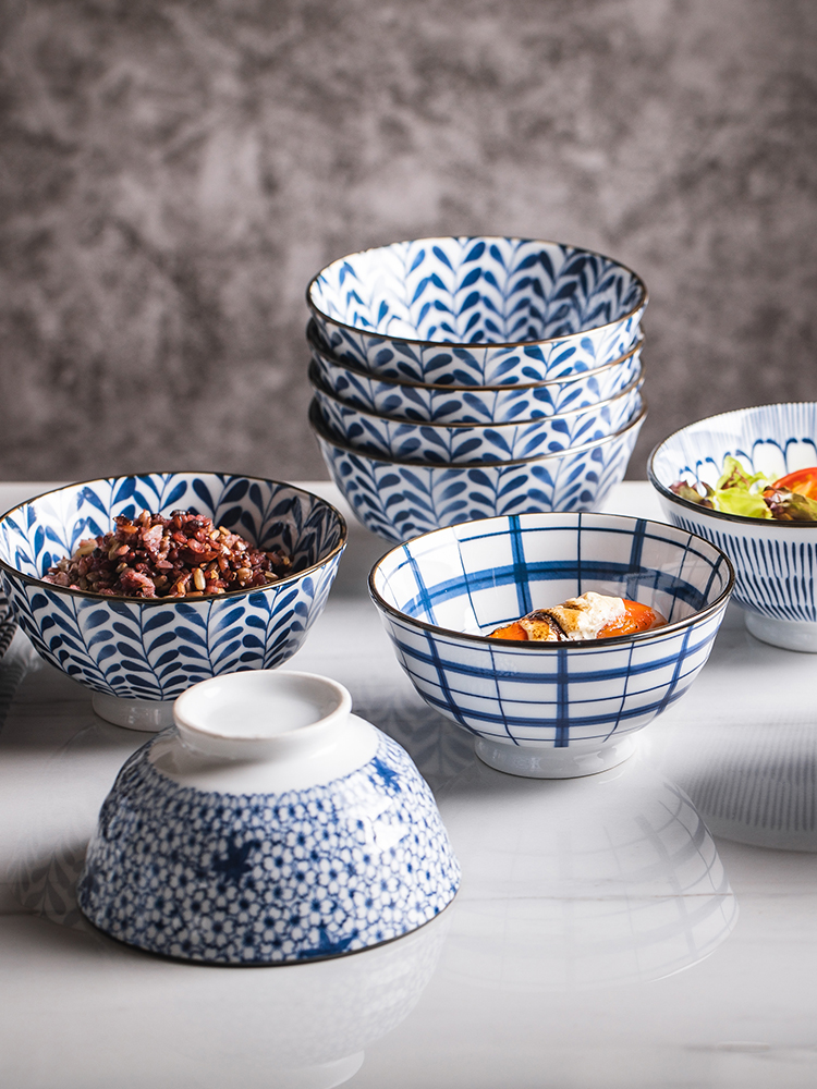Creative thread series 10 bowl combine home eat rice bowl porringer of jingdezhen ceramic tableware suit type