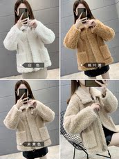 Одежда из меха 羊剪绒外套女2020新款羊羔毛大衣海宁皮草短款简约皮毛一体外套冬