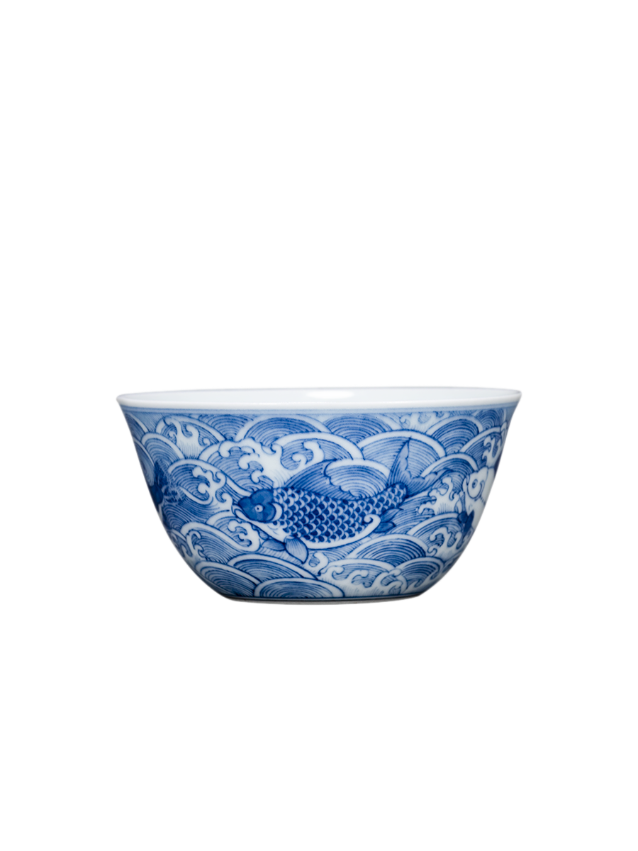 Jingdezhen porcelain on kung fu high - end ceramic manual hand - made porcelain cups carp sea master cup kung fu tea set
