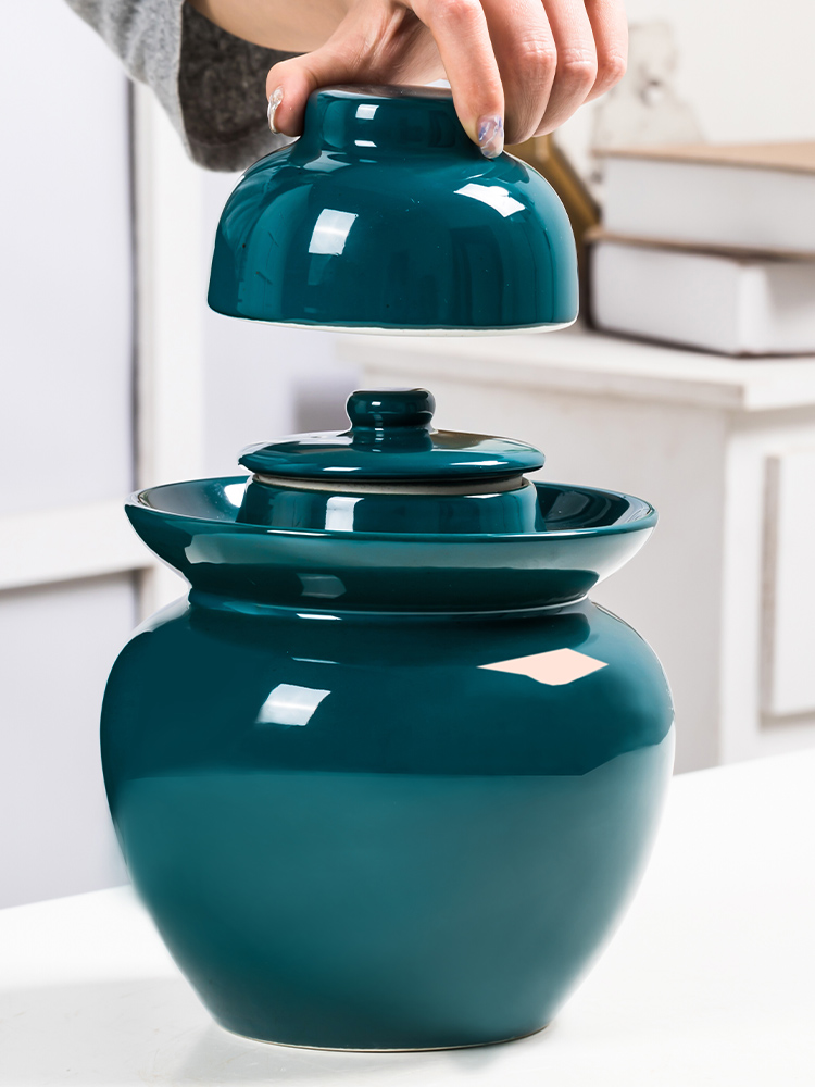 The Pickle jar with cover household sichuan pickled earthenware kitchen preserved Pickle jar of pickles jar sealed jar