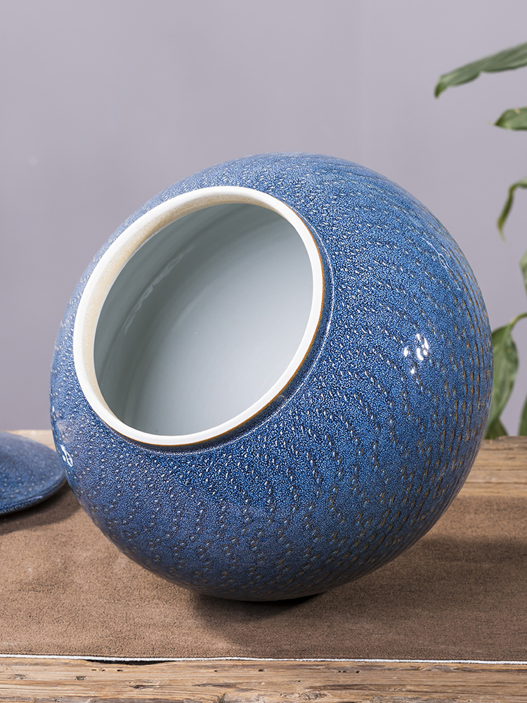 Ceramics pu 'er tea pot large seal save tea powder POTS storage tank 5 jins of waking home tea tea urn storage tanks