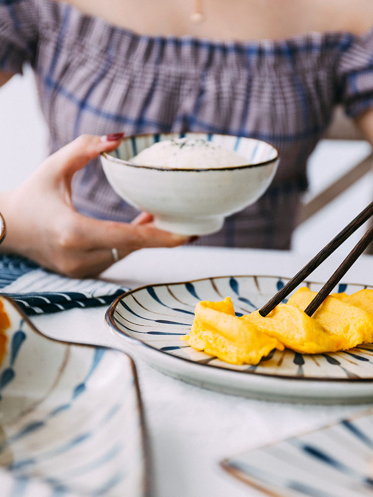 Japanese style restoring ancient ways under glaze color porcelain household utensils 0 bowl dish dish soup bowl rainbow such always run the rice bowls